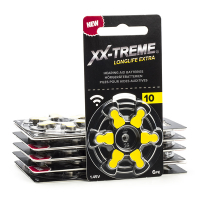 XX-TREME Longlife Extra 10 / PR70 / Geel gehoorapparaat batterij 60 stuks A1200016