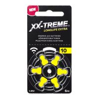 XX-TREME Longlife Extra 10 / PR70 / Geel gehoorapparaat batterij 6 stuks A1200021