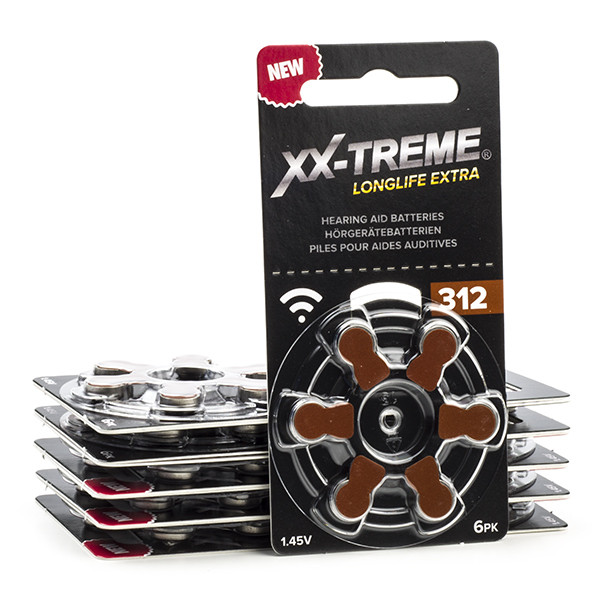 XX-TREME Longlife Extra 312 / PR41 / Bruin gehoorapparaat batterij 60 stuks A1200012 - 1