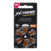XX-TREME Longlife Extra 312 / PR41 / Bruin gehoorapparaat batterij 6 stuks (123accu huismerk)  A1200018