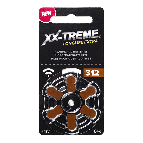 XX-TREME Longlife Extra 312 / PR41 / Bruin gehoorapparaat batterij 6 stuks A1200018 - 1