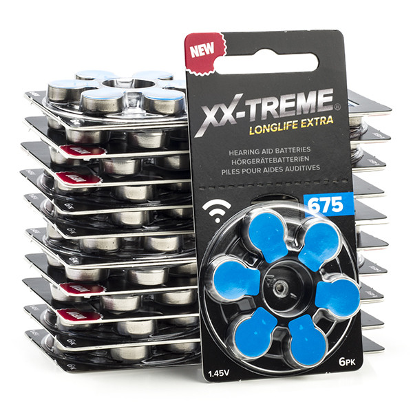 XX-TREME Longlife Extra 675 / PR44 / Blauw gehoorapparaat batterij 120 stuks (123accu huismerk)  A1200014 - 1