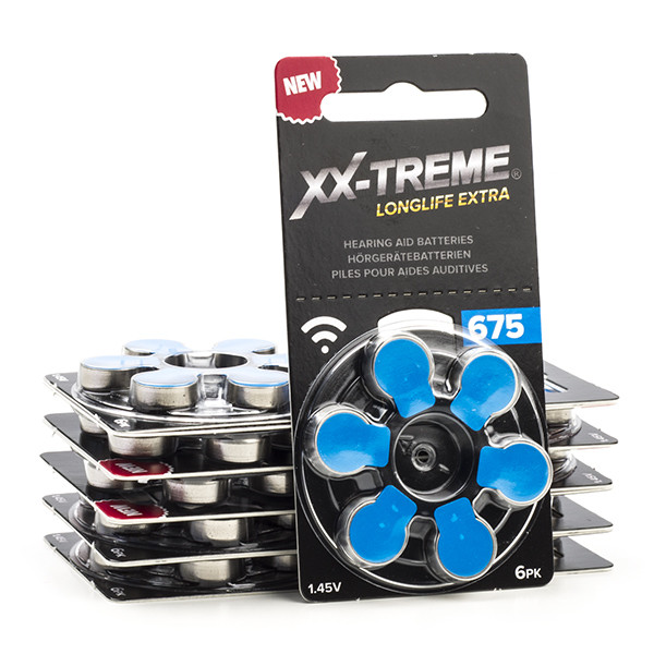 XX-TREME Longlife Extra 675 / PR44 / Blauw gehoorapparaat batterij 60 stuks (123accu huismerk)  A1200011 - 1