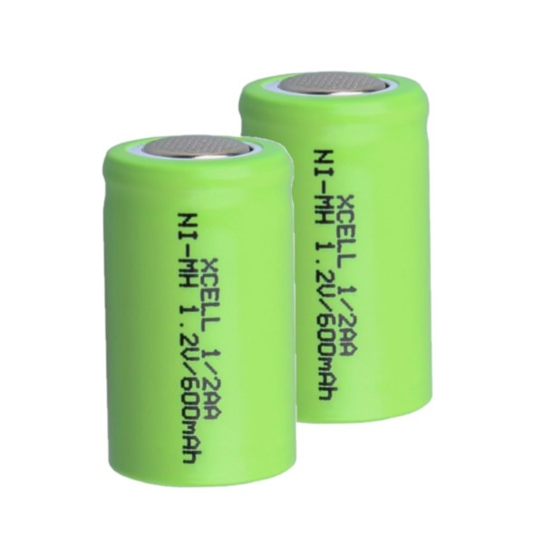 Xcell oplaadbare 1/2 AA batterij 2 stuks (1.2V, 600 mAh, Ni-Mh) AXC00031 - 1