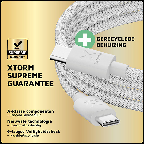 Xtorm Go2 USB-C naar USB-C kabel 1 meter (100W, wit) AXT00104 - 8