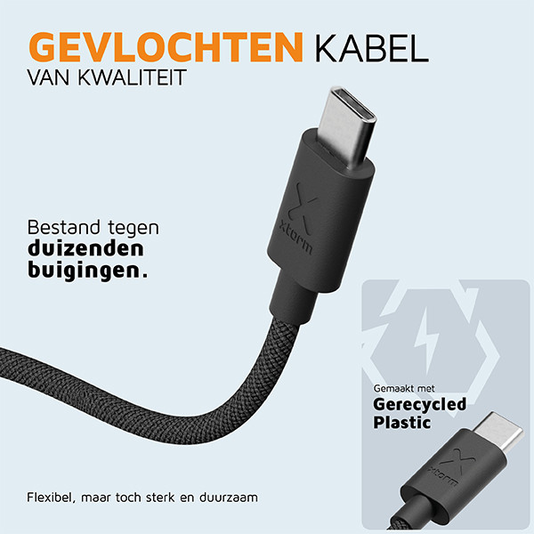 Xtorm Go2 USB-C naar USB-C kabel 1 meter (100W, zwart) AXT00105 - 7