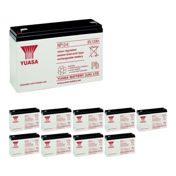 10 Stuks: Yuasa NP1.2-6 VRLA AGM Loodaccu's (6 V 1.2 Ah, F1 terminal) AYU00109 - 1