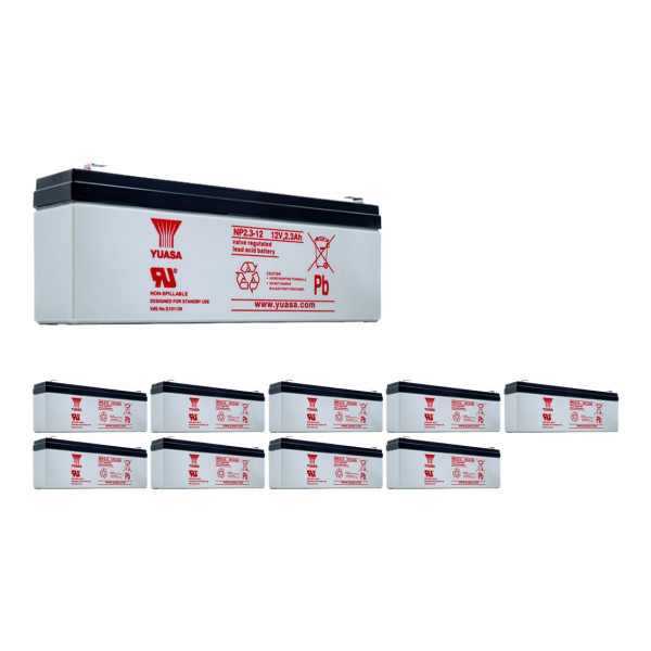 10 Stuks: Yuasa NP2.3-12 VRLA AGM Loodaccu's (12 V 2.3 Ah, F1 terminal) AYU00095 - 1