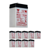 10 Stuks: Yuasa NP4.5-6 VRLA AGM Loodaccu's (6 V 4.5 Ah, F1 terminal) AYU00074 - 1