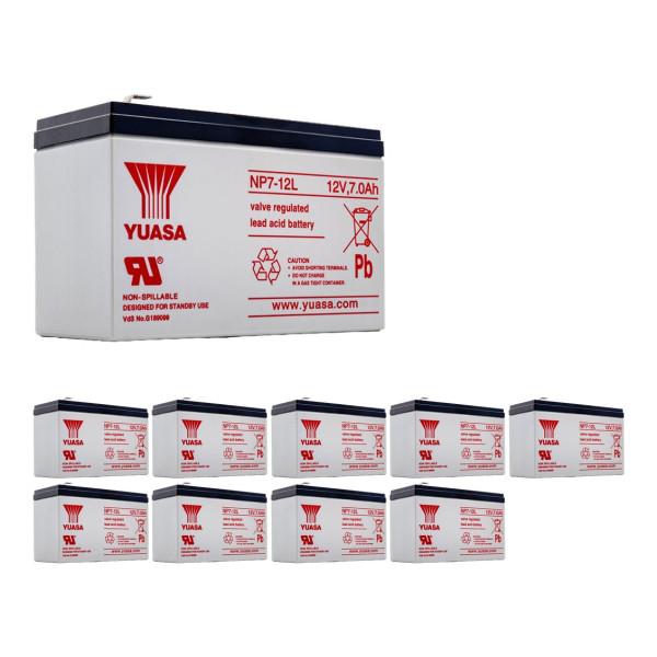 10 Stuks: Yuasa NP7-12L VRLA AGM Loodaccu's (12 V 7 Ah, F2 terminal) AYU00133 - 1