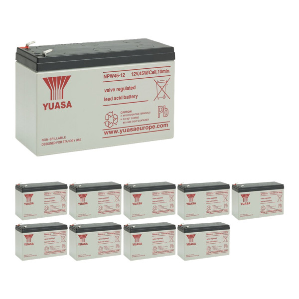 10 Stuks: Yuasa NPW45-12 VRLA AGM Loodaccu's (12 V 7.5 Ah, F2 terminal) AYU00142 - 1