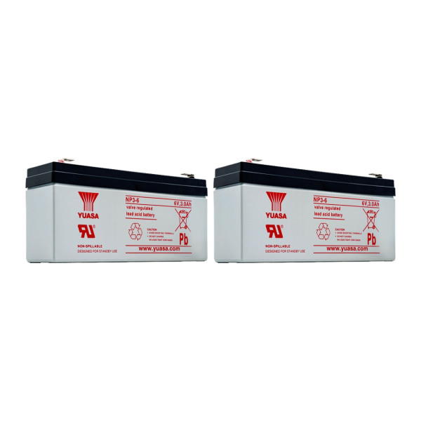 2 Stuks: Yuasa NP3-6 VRLA AGM Loodaccu's (6 V 3 Ah, F1 terminal) AYU00119 - 1