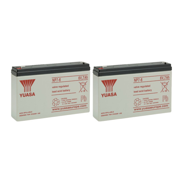 2 Stuks: Yuasa NP7-6 VRLA AGM Loodaccu's (6 V 7 Ah, F1 terminal) AYU00125 - 1