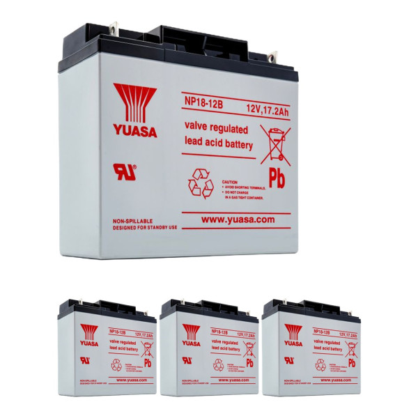 4 Stuks: Yuasa NP18-12B VRLA AGM Loodaccu's (12 V 18 Ah, M5 terminal) AYU00156 - 1