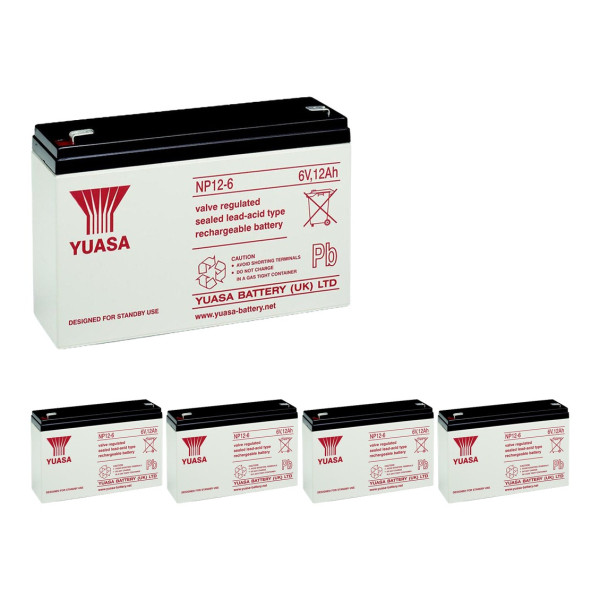 5 Stuks: Yuasa NP1.2-6 VRLA AGM Loodaccu's (6 V 1.2 Ah, F1 terminal) AYU00108 - 1
