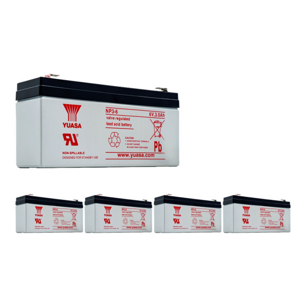 5 Stuks: Yuasa NP3-6 VRLA AGM Loodaccu's (6 V 3 Ah, F1 terminal) AYU00120 - 1