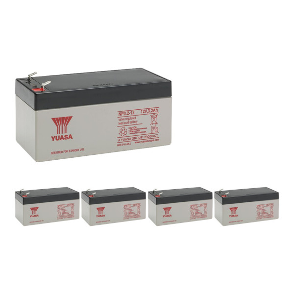 5 Stuks: Yuasa NP3.2-12 VRLA AGM Loodaccu's (12 V 3.2 Ah, F1 terminal) AYU00114 - 1