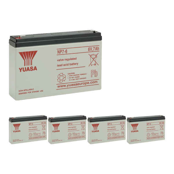 5 Stuks: Yuasa NP7-6 VRLA AGM Loodaccu's (6 V 7 Ah, F1 terminal) AYU00126 - 1