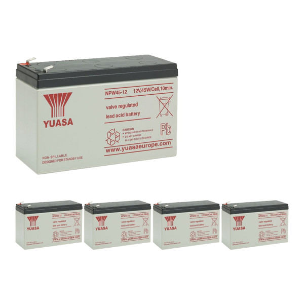 5 Stuks: Yuasa NPW45-12 VRLA AGM Loodaccu's (12 V 7.5 Ah, F2 terminal) AYU00141 - 1