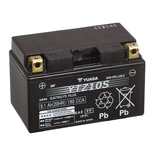 Yuasa AGM High Performance YTZ10S / 102212 accu (12V, 8.6Ah, 190A) AYU00040 - 1