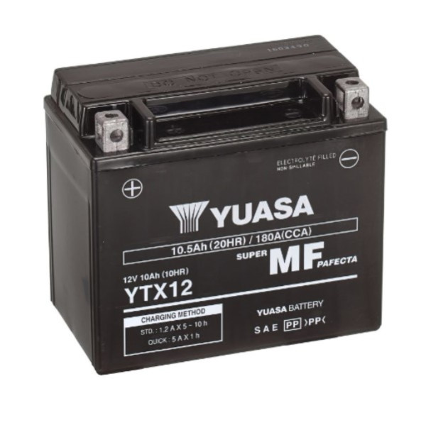 Yuasa AGM YTX12 / 102565 accu (12V, 10Ah, 180A) AYU00050 - 1
