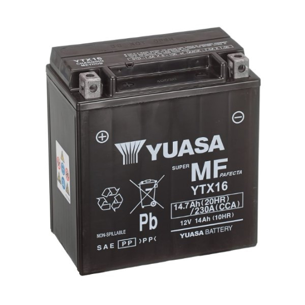 Yuasa AGM YTX16 / 102558 accu (12V, 14Ah, 230A) AYU00052 - 1