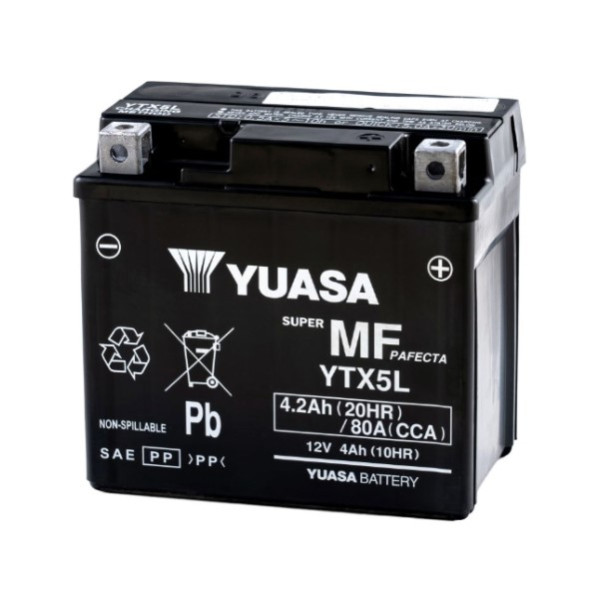Yuasa AGM YTX5L / 102568 accu (12V, 4Ah, 80A) AYU00046 - 1