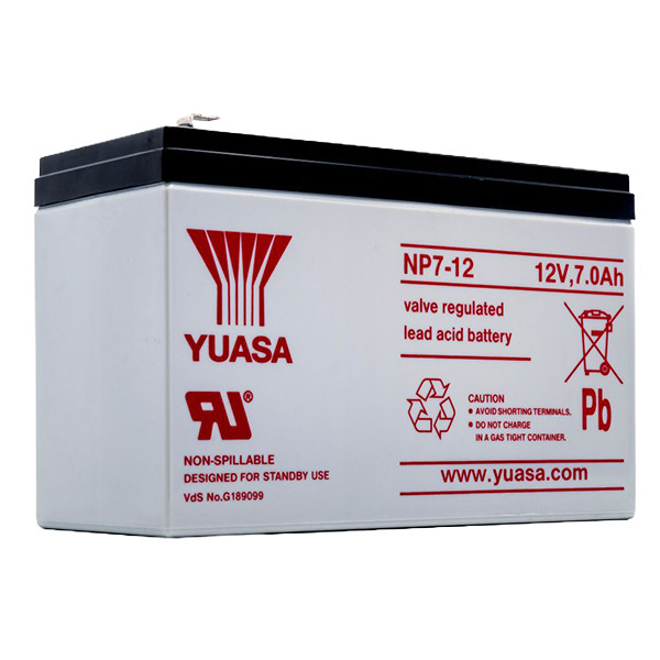 Yuasa NP7-12 VRLA AGM Loodaccu (12 V 7 Ah, F1 terminal) AYU00062 - 1