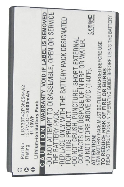 ZTE LI3730T42P3h6544A2 accu (3000 mAh, 123accu huismerk)  AZT00120 - 1