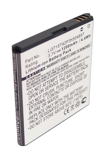 ZTE Li3715T42P3h504857 accu (1200 mAh, 123accu huismerk)  AZT00042 - 1