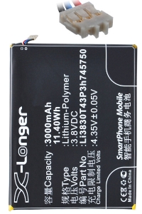 ZTE Li3830T43P3h745750 accu (3000 mAh, 123accu huismerk)  AZT00087