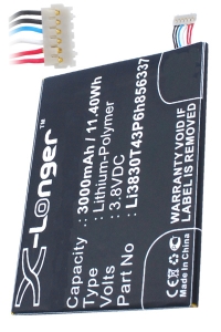 ZTE Li3830T43P6h856337 accu (3.8 V, 3000 mAh, 123accu huismerk)  AZT00107