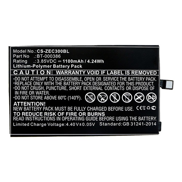 Zebra BT-000386 / BTRY-EC30-12MA1-01 accu (3.8 V, 1100 mAh, 123accu huismerk) AZE00142 - 3