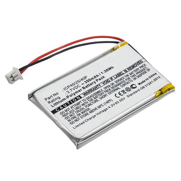 poly ICP40/25/40P accu (350 mAh, 123accu huismerk)  APO00224 - 1