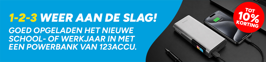 1-2-3 Weer aan de slag - powerbanks met korting