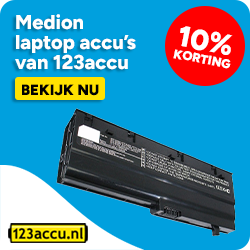 Medion laptop accu's - 10% korting