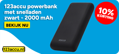 123accu Powerbank met snelladen zwart (20W, 20000 mAh) - 10% korting