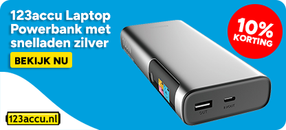 123accu Laptop Powerbank met snelladen zilver (100W, 20000 mAh) - 10% korting