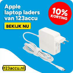 Apple laptop laders van 123accu - 10% korting