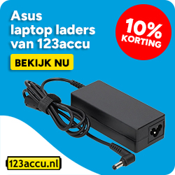 Asus laptop laders van 123accu - 10% korting