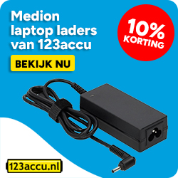 Medion laptop laders van 123accu - 10% korting